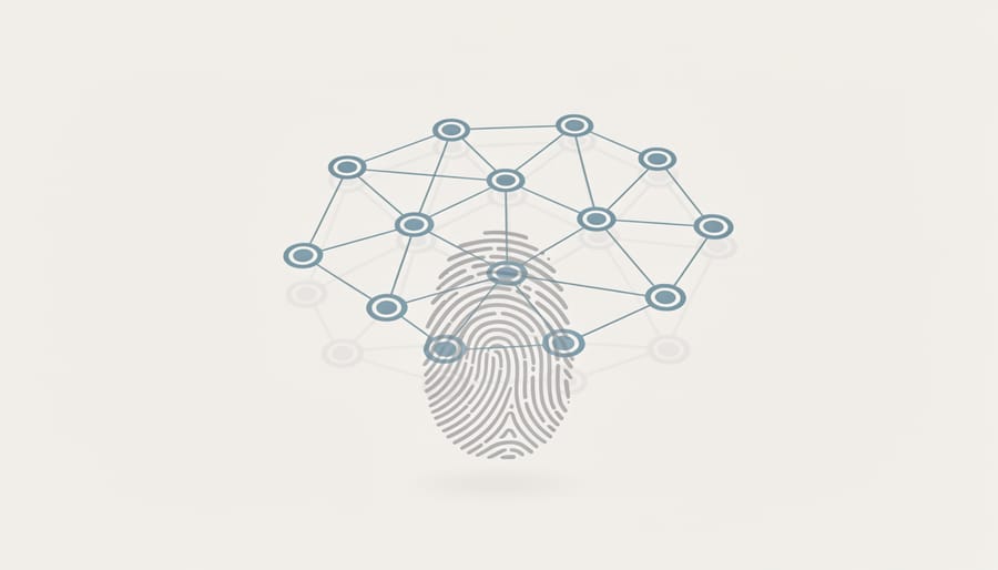 Magnifying glass examining fingerprints representing forensic digital analysis