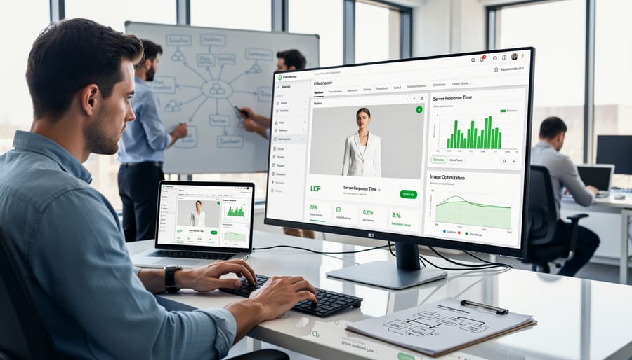 Mobile devices displaying fast-loading e-commerce product pages