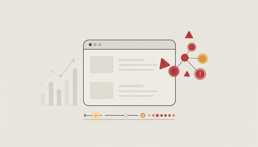 Red warning flag in dry cracked soil symbolizing failed guest post placements