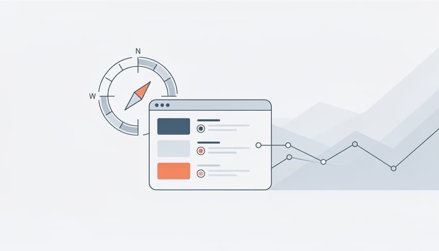 Hand holding compass in forest representing navigation and monitoring