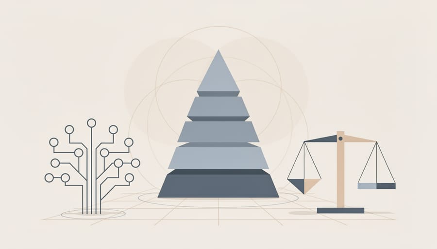 Industrial circuit breaker panel showing hierarchical system architecture