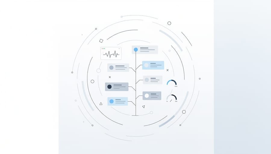 Industrial monitoring panel with gauges and sensors for system health tracking
