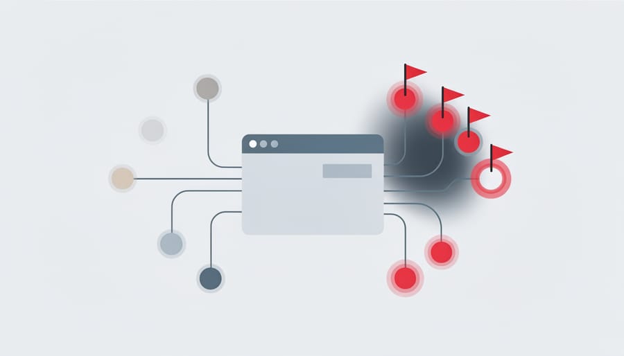 Red warning flag in barren landscape representing DNS red flags