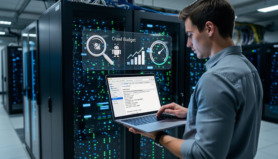 Developer hands typing server configuration code on laptop keyboard