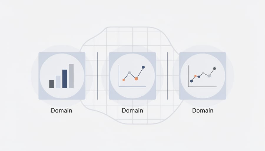 Multiple mobile devices arranged showing unique configurations for different properties