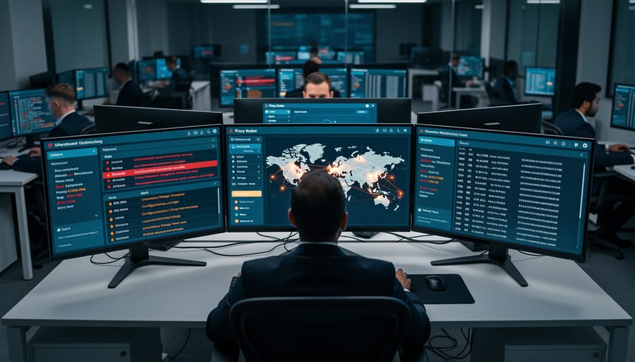 Security monitoring station with multiple surveillance feeds being actively watched