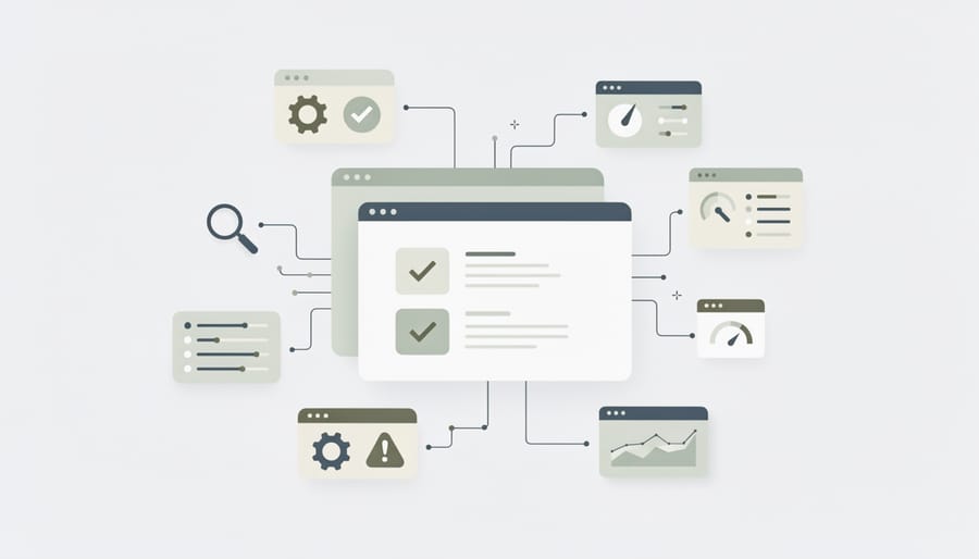 Mechanic using diagnostic tools representing technical SEO verification methods