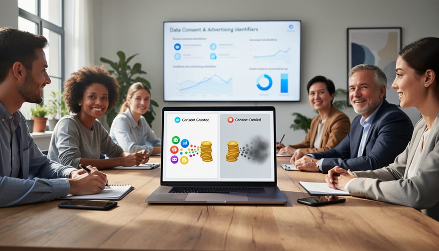 Person's hand hovering over laptop trackpad with cookie consent banner visible on screen