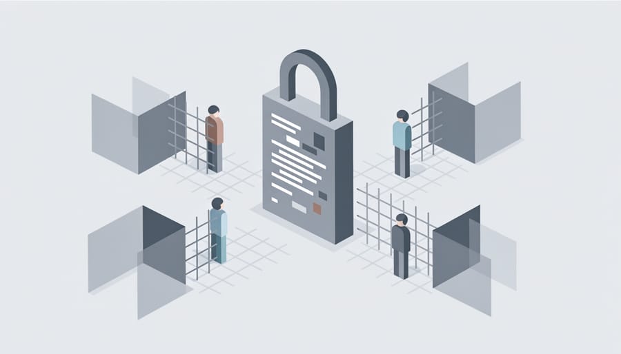 Red warning flags planted in ground creating boundary line