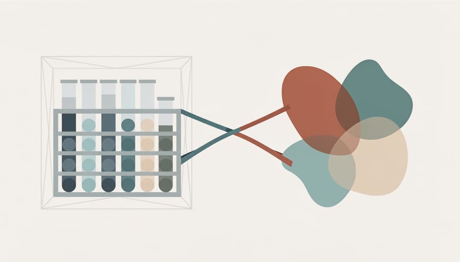 Side-by-side laboratory workbenches showing controlled versus open experimental setups