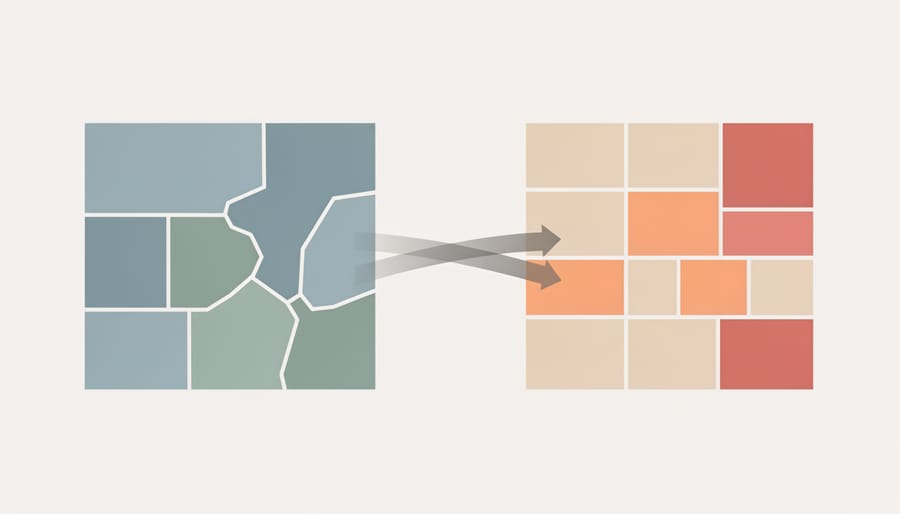 Researcher marking geographic boundaries in outdoor field setting
