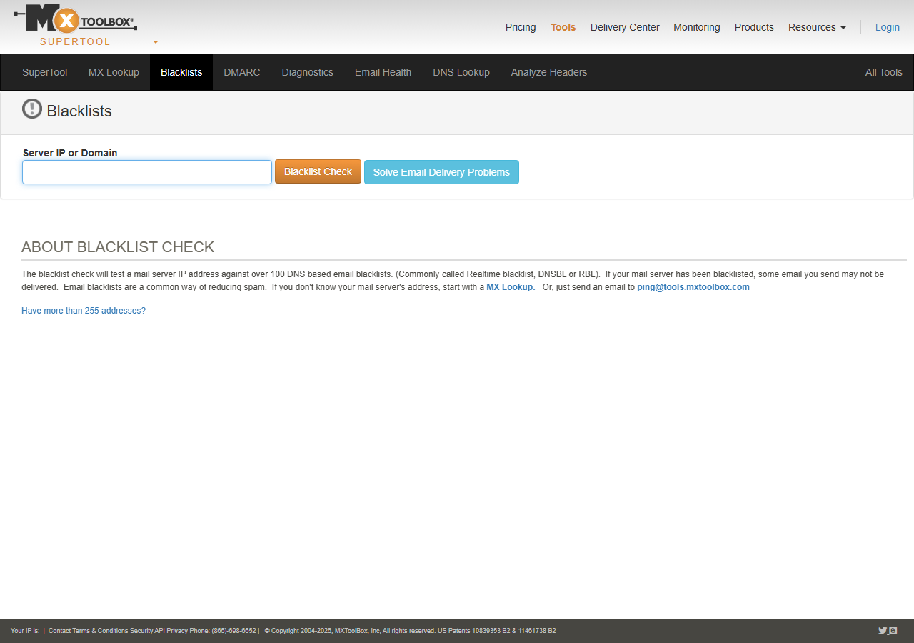 MxToolbox SuperTool interface showing the header analyzer field where pasted email headers return SPF, DKIM, and DMARC results