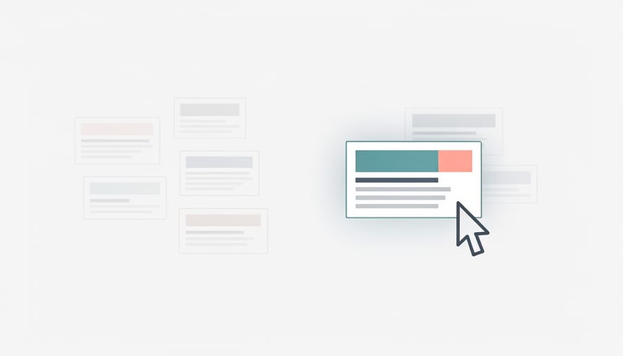 Translucent glass traffic-light colors symbolizing caution and click-readiness in SERP snippets